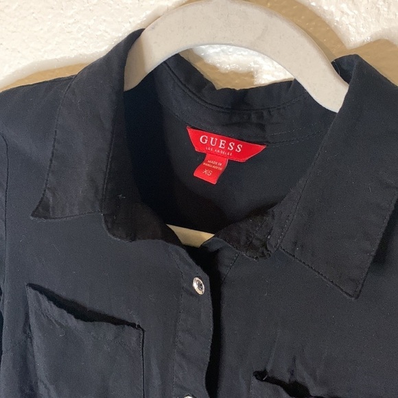 GUESS BLACK COLLARED TSHIRT DRESS - Picture 2 of 3